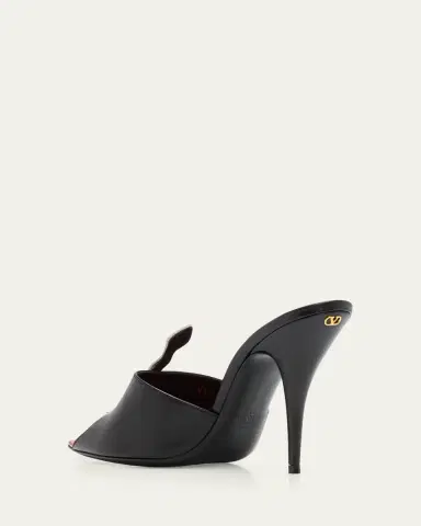 Valentino Garavani 105mm Strass Snake Leather Mule Pumps | Thumbnail 4
