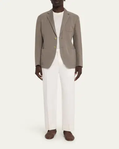 Giorgio Armani Men's Chevron Cupro Patch-Pocket Blazer | Thumbnail 2 Giorgio Armani Men's Chevron Cupro Patch-Pocket Blazer | Thumbnail 2