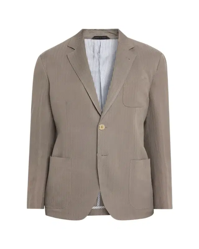 Giorgio Armani Men's Chevron Cupro Patch-Pocket Blazer
