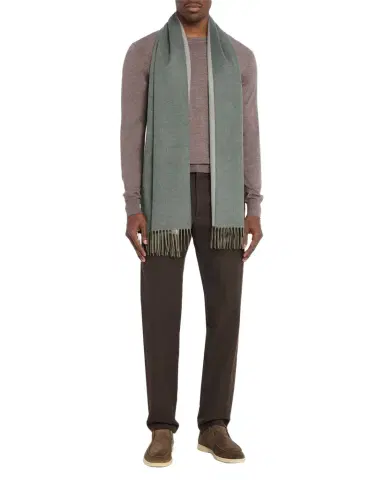 Loro Piana Men 's Baby Cashmere Fringe Scarf | Thumbnail 1