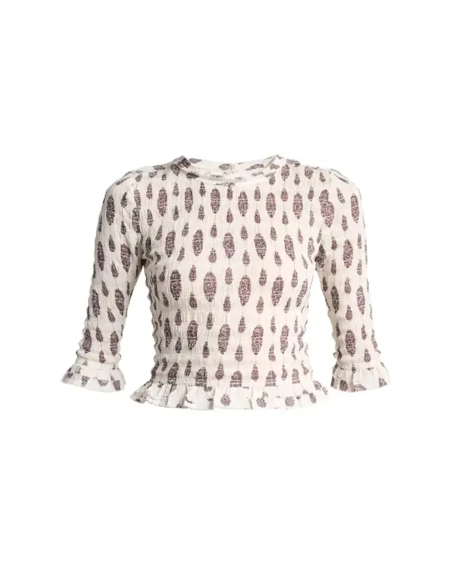 Isabel Marant Arie Smocked Gauze Open-Back Top