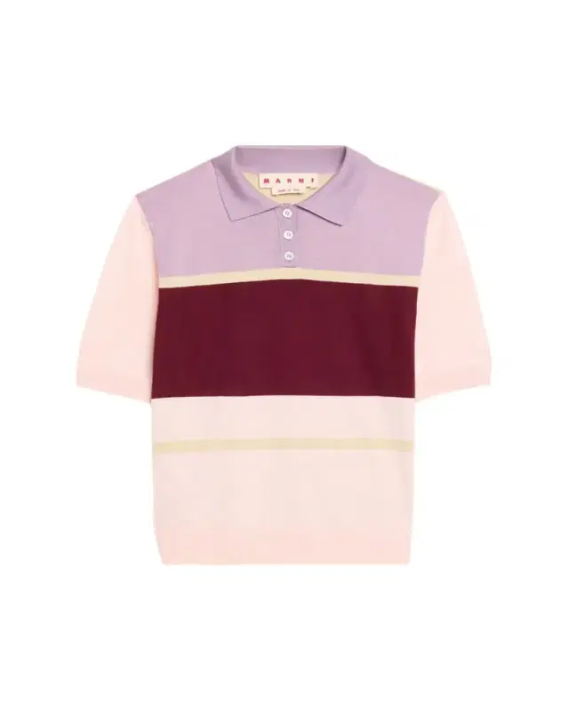 Marni Colorblock Wool-Silk Polo Shirt