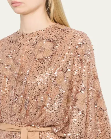 Elie Saab Semi-Sheer Sequin Embroidered Mesh Dress | Thumbnail 5 Elie Saab Semi-Sheer Sequin Embroidered Mesh Dress | Thumbnail 5
