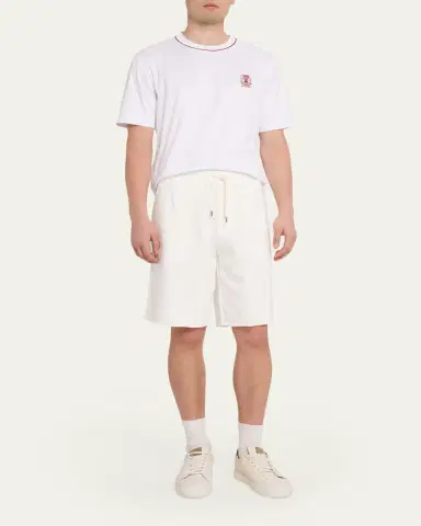 Brunello Cucinelli Men's Cotton-Blend Drawstring Bermuda Shorts | Thumbnail 2