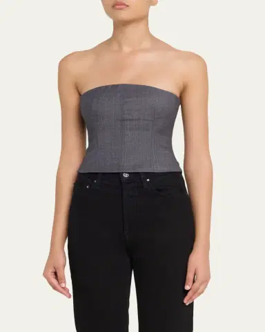 TWP Jillian Lightweight Viscose-Wool Bustier | Thumbnail 4 TWP Jillian Lightweight Viscose-Wool Bustier | Thumbnail 4