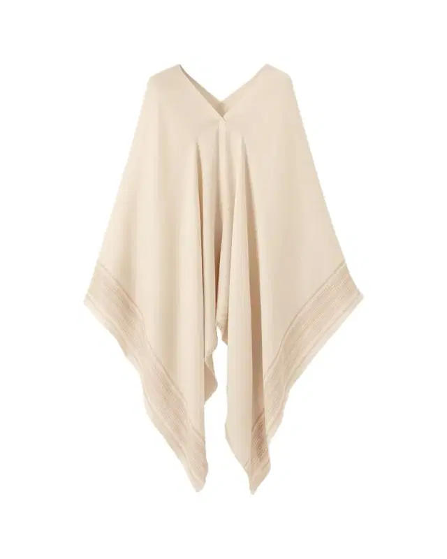 Loro Piana Aida Suitcase Stripe Silk and Linen Poncho