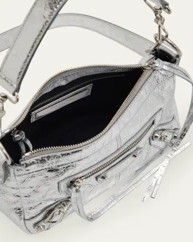 Balenciaga Le City Mini Metallic Leather Moto Shoulder Bag | Thumbnail 3 Balenciaga Le City Mini Metallic Leather Moto Shoulder Bag | Thumbnail 3