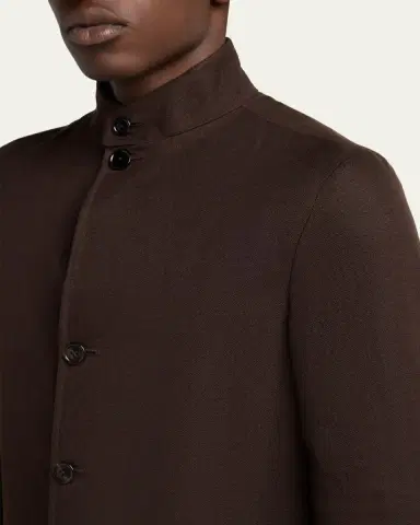ZEGNA Men's Oasi Lino Il Conte Jacket in Dark Linen | Thumbnail 5