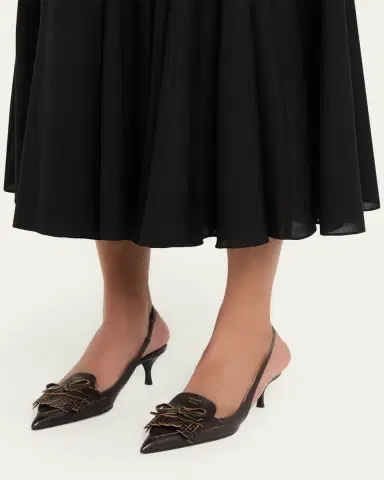 Prada 55mm Brushed Leather Slingback Pumps | Thumbnail 2