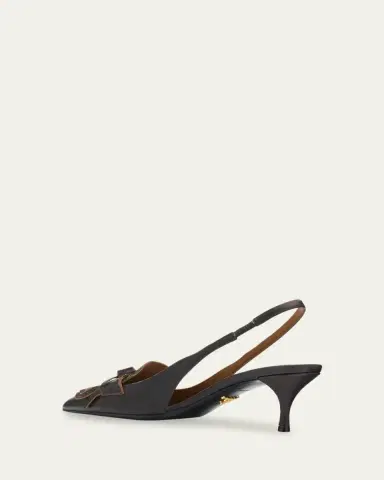 Prada 55mm Brushed Leather Slingback Pumps | Thumbnail 4