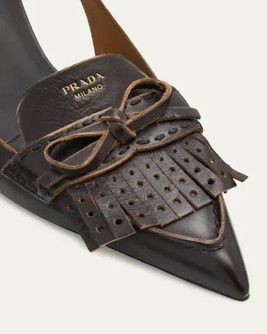Prada 55mm Brushed Leather Slingback Pumps | Thumbnail 5