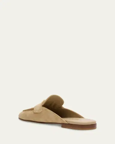 Prada Triangle Logo Suede Loafer Mules | Thumbnail 2 Prada Triangle Logo Suede Loafer Mules | Thumbnail 2