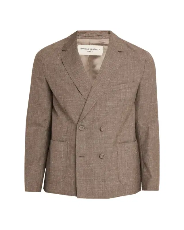Men's Light Brown Wool Leon Double-Breasted Sport Coat Men's Light Brown Wool Leon Double-Breasted Sport Coat