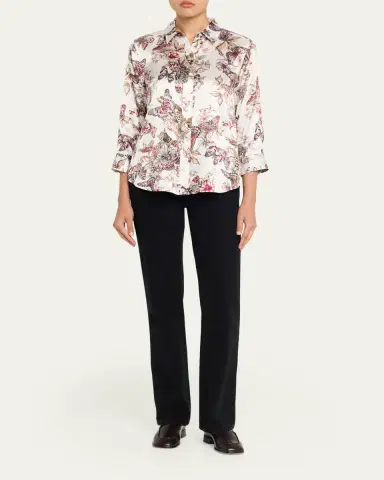 L'Agence Dani Silk Button-Front Blouse | Thumbnail 2 L'Agence Dani Silk Button-Front Blouse | Thumbnail 2