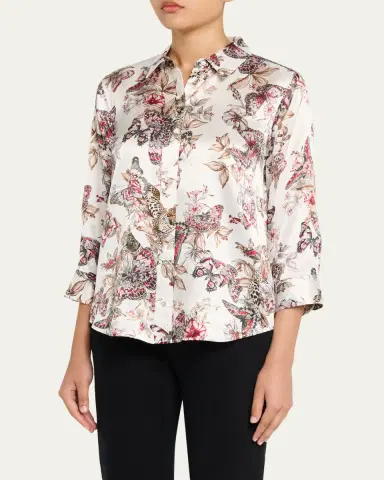 L'Agence Dani Silk Button-Front Blouse | Thumbnail 4 L'Agence Dani Silk Button-Front Blouse | Thumbnail 4
