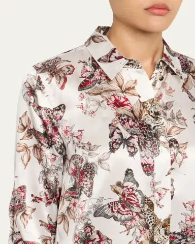 L'Agence Dani Silk Button-Front Blouse | Thumbnail 5 L'Agence Dani Silk Button-Front Blouse | Thumbnail 5