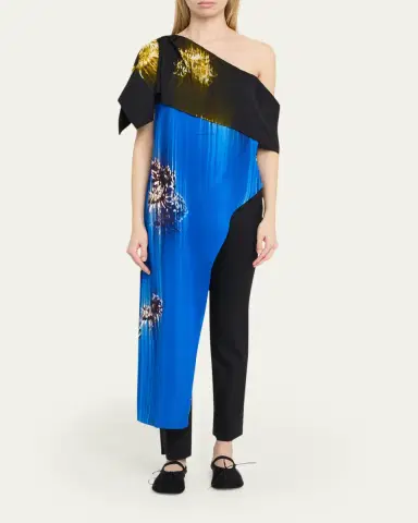 Proenza Schouler Haya Printed Asymmetric Draped Top | Thumbnail 2 Proenza Schouler Haya Printed Asymmetric Draped Top | Thumbnail 2