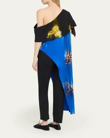 Proenza Schouler Haya Printed Asymmetric Draped Top | Thumbnail 3 Proenza Schouler Haya Printed Asymmetric Draped Top | Thumbnail 3