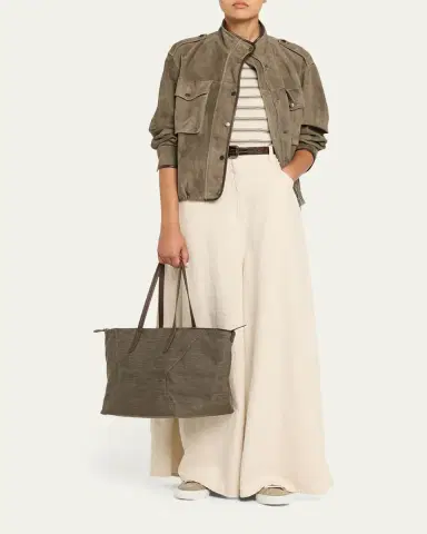 Brunello Cucinelli No-Fade Denim Tote Bag | Thumbnail 5