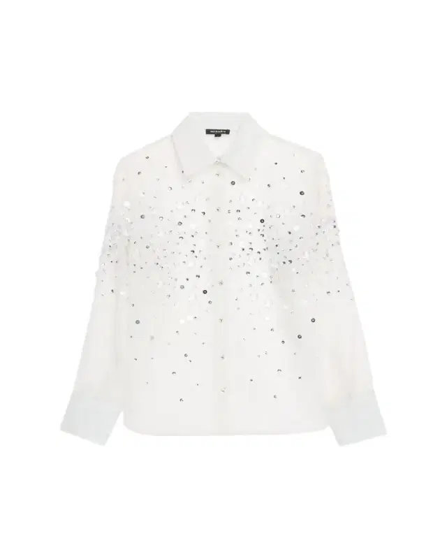 Retrofête Eugenia Embellished Sheer Blouse