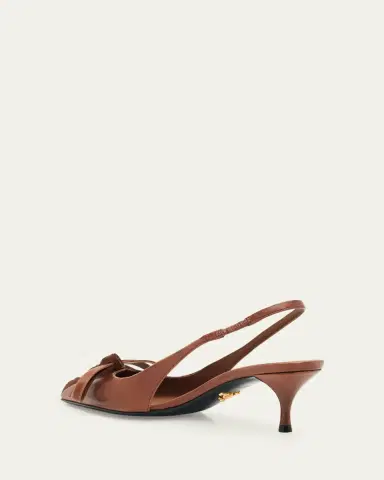 Prada 55mm Brushed Leather Slingback Pumps | Thumbnail 4 Prada 55mm Brushed Leather Slingback Pumps | Thumbnail 4