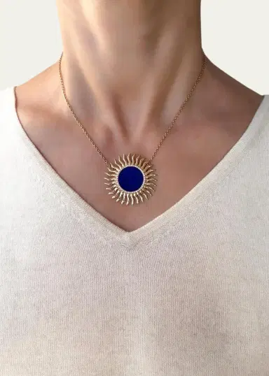 Haute Victoire 18K Lapis Lazuli and Diamond Solar Necklace | Thumbnail 2 Haute Victoire 18K Lapis Lazuli and Diamond Solar Necklace | Thumbnail 2