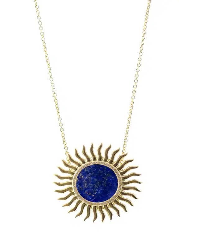 Haute Victoire 18K Lapis Lazuli and Diamond Solar Necklace