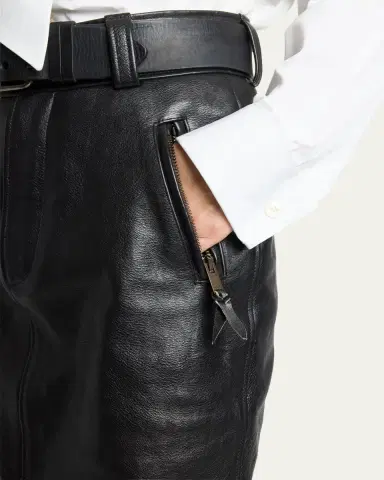 Saint Laurent Leather Pencil Skirt | Thumbnail 5