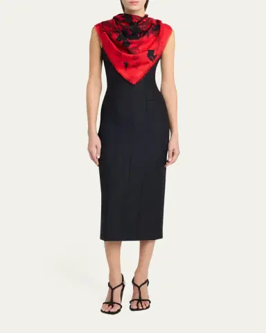 Alexander McQueen Poppy Collage Silk Scarf | Thumbnail 2