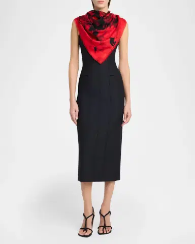 Alexander McQueen Poppy Collage Silk Scarf | Thumbnail 5