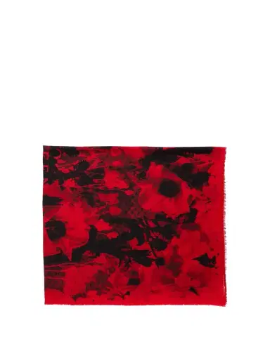 Alexander McQueen Poppy Collage Silk Scarf | Thumbnail 1