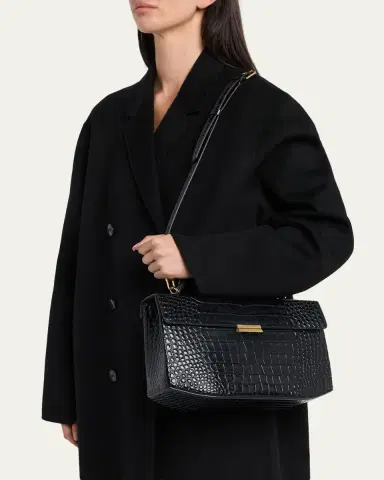 TOTEME Box Croc-Embossed Leather Top-Handle Bag | Thumbnail 2 TOTEME Box Croc-Embossed Leather Top-Handle Bag | Thumbnail 2
