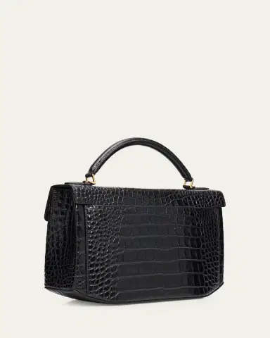 TOTEME Box Croc-Embossed Leather Top-Handle Bag | Thumbnail 3 TOTEME Box Croc-Embossed Leather Top-Handle Bag | Thumbnail 3