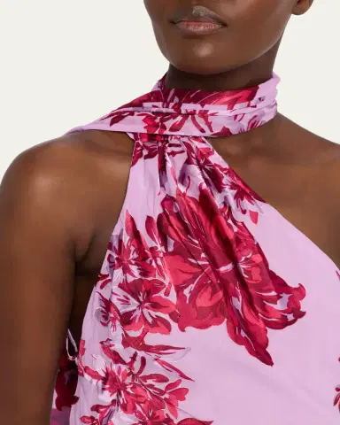 Retrofête Lorenna Floral One-Shoulder Scarf Gown | Thumbnail 5 Retrofête Lorenna Floral One-Shoulder Scarf Gown | Thumbnail 5