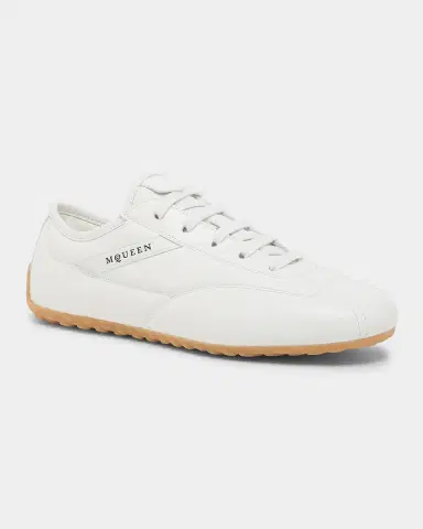 Alexander McQueen Box Leather Low-Top Sneakers | Thumbnail 4