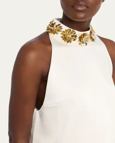 Retrofête Giacinta Embellished Satin Mini Dress | Thumbnail 5 Retrofête Giacinta Embellished Satin Mini Dress | Thumbnail 5