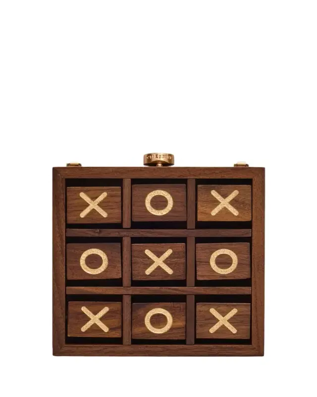 Cult Gaia Tic Tac Toe Wood Clutch Bag