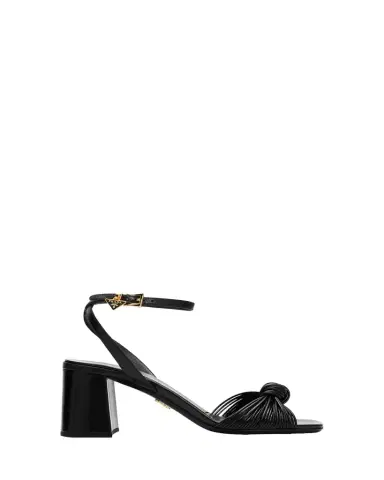 Prada 65mm Knotted Leather Block-Heel Sandals | Thumbnail 1