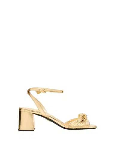 Prada 65mm Knotted Metallic Leather Sandals | Thumbnail 1