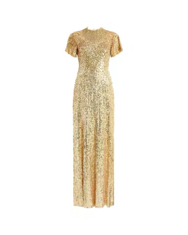 Jenny Packham Jourdain Sequined Short-Sleeve A-Line Gown | Thumbnail 1