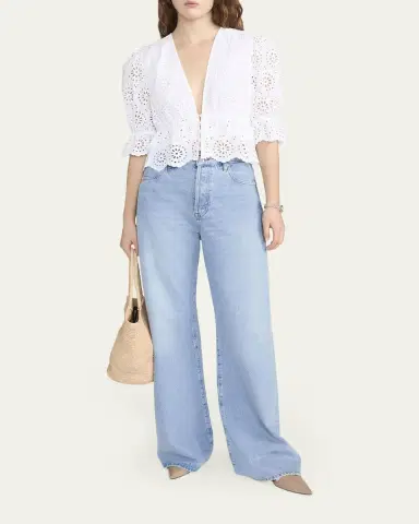 FRAME The Solstice Eyelet Blouse | Thumbnail 2