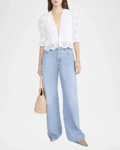 FRAME The Solstice Eyelet Blouse | Thumbnail 6