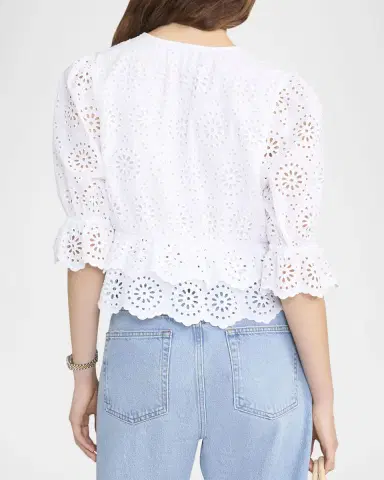FRAME The Solstice Eyelet Blouse | Thumbnail 7