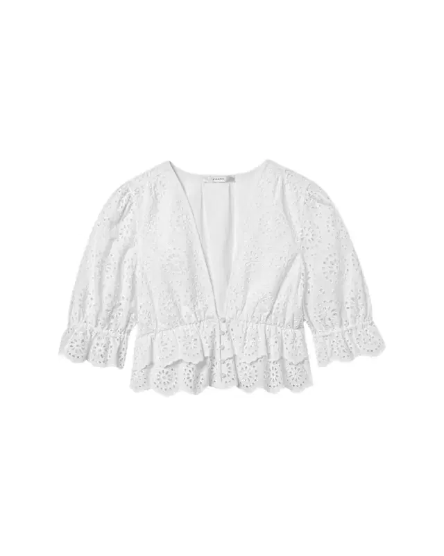 FRAME The Solstice Eyelet Blouse