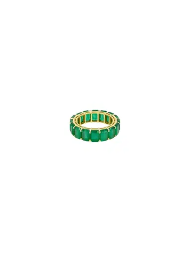 Wish Fine Jewelry Emerald 18K Gold Eternity Ring | Thumbnail 1