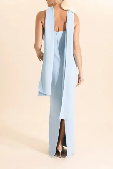 Solace London Rona Cape Dress - Blue | Thumbnail 4