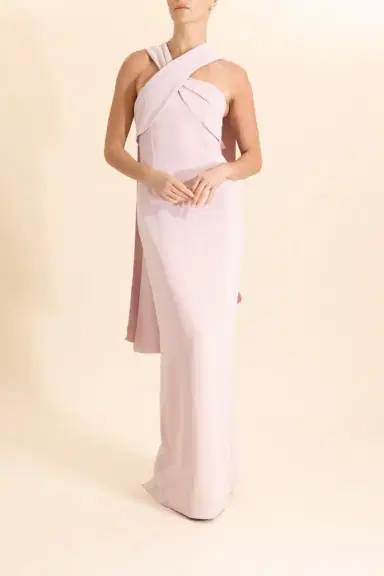 Solace London Rona Cape Dress - Petal Pink | Thumbnail 2