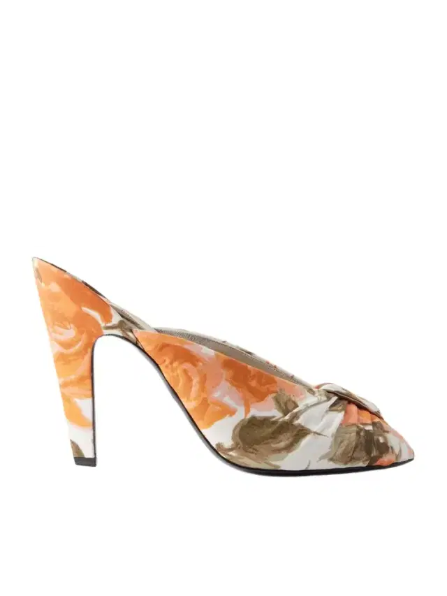 Suzie Ruched Floral-print Satin Sandals