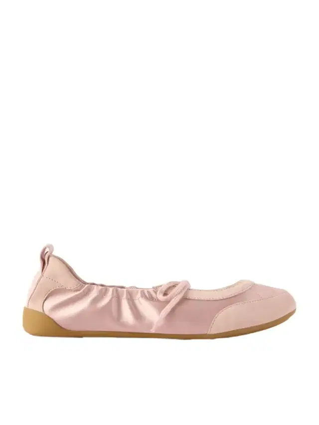 Kick Suede-trimmed Satin Sneakers