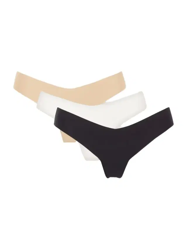 Three-pack Cotton-blend Thongs